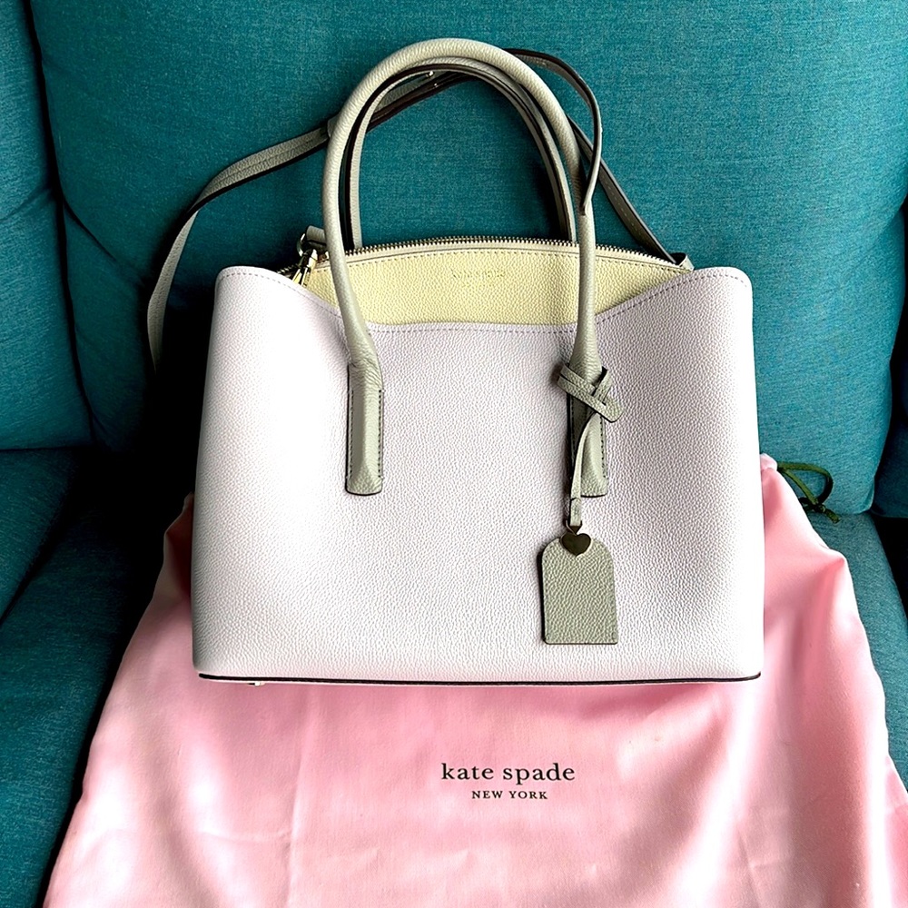 NWT Kate Spade Lavender, grey & cream satchel or tote.
